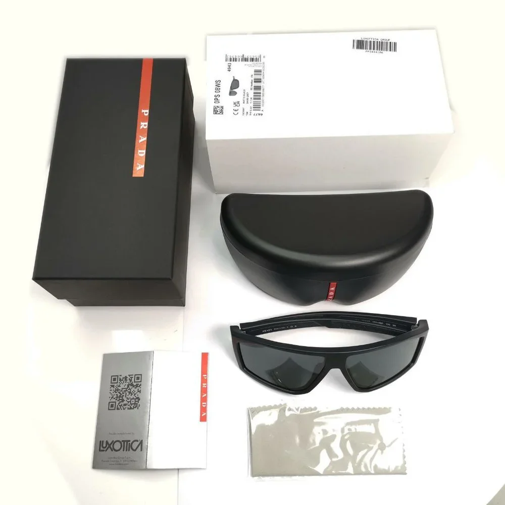 Prada Matte Black Men's Sport Sunglasses